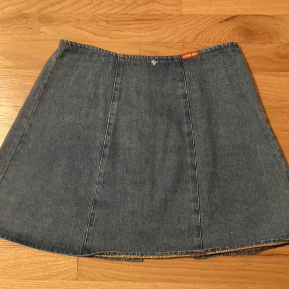Vintage Blue Button Front Jean Skirt - Picture 2 of 5